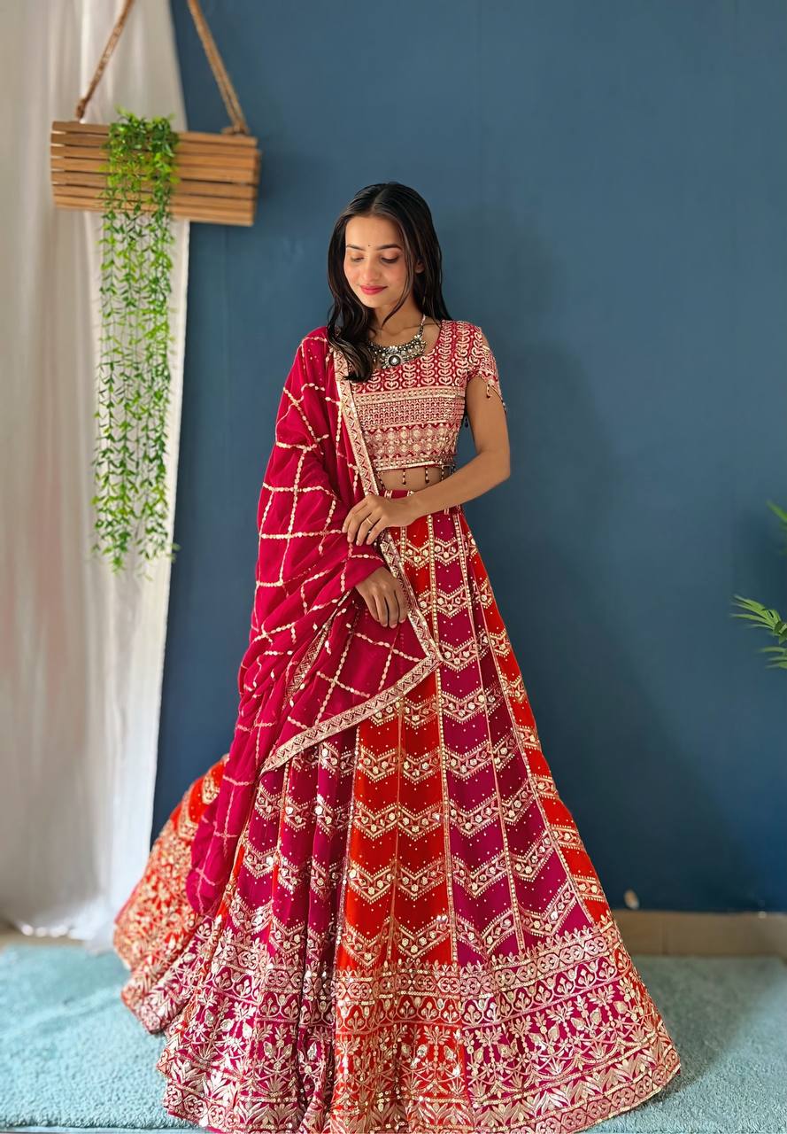 Lehenga Mart Designer Bollywood Style Wedding Wear Lehenga Choli - Pink | Grocsy