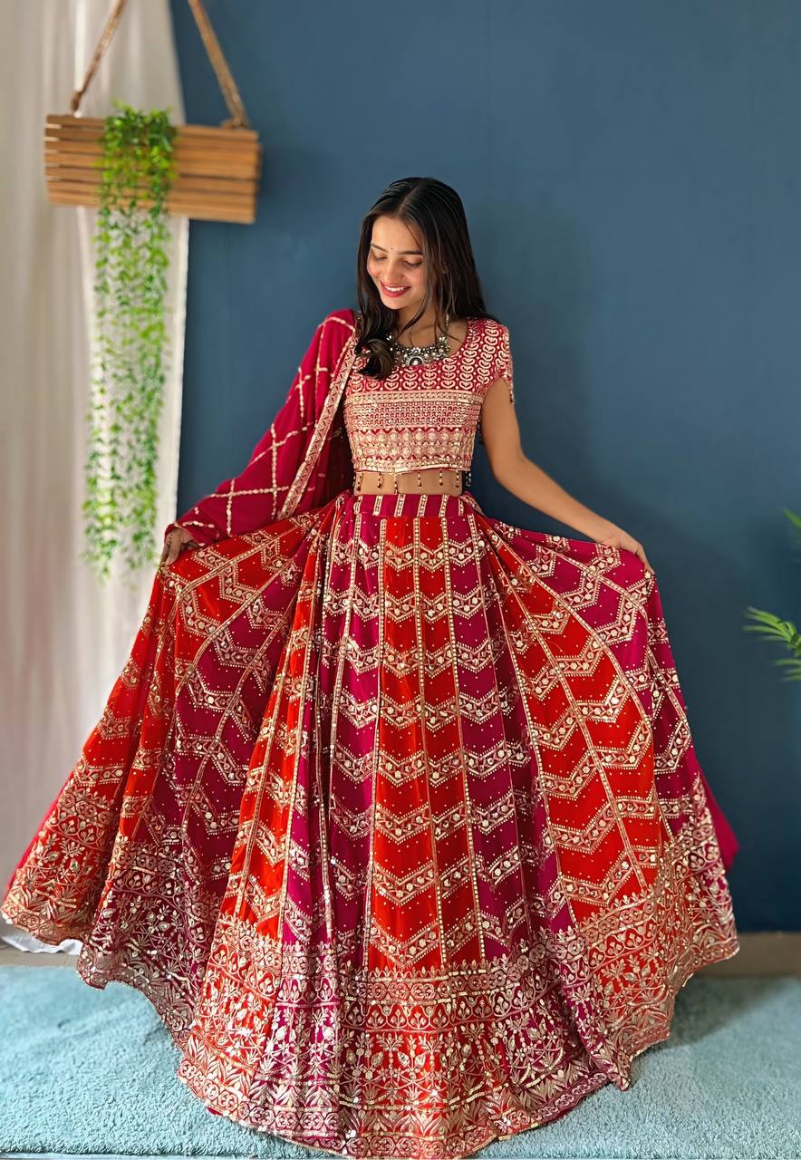 Lehenga Mart Designer Bollywood Style Wedding Wear Lehenga Choli - Pink | Grocsy