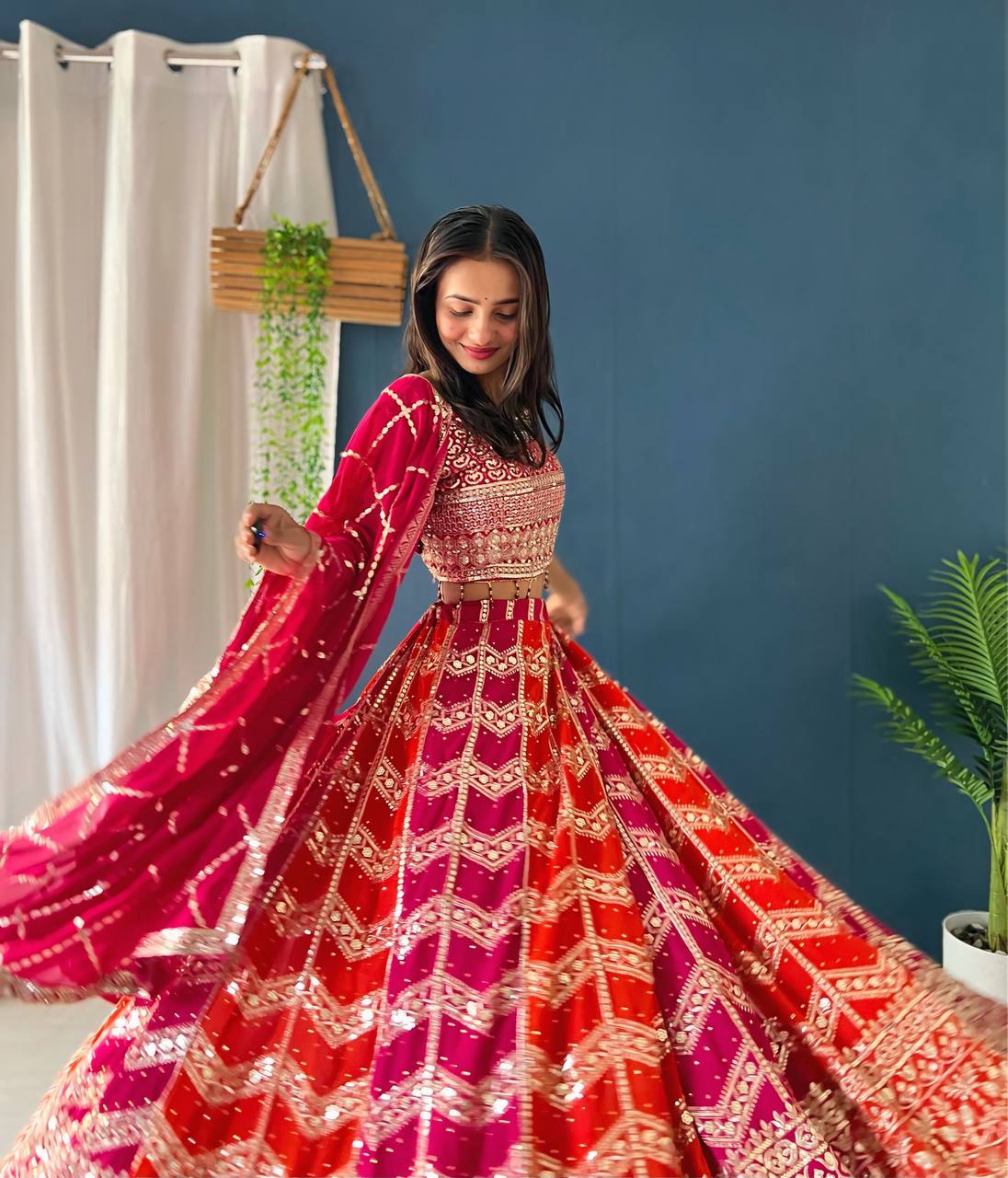 Lehenga Mart Designer Bollywood Style Wedding Wear Lehenga Choli - Pink | Grocsy