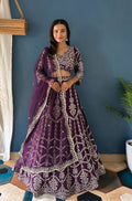 Lehenga Mart Designer Bollywood Style Wedding Wear Lehenga Choli - Purple | Grocsy