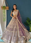Lehenga Mart Designer Bollywood Style Wedding Wear Lehenga Choli - Light-Purple | Grocsy