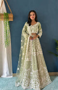 Lehenga Mart Designer Pista Bollywood Style Bridal Lehenga Choli - Light-Green | Grocsy