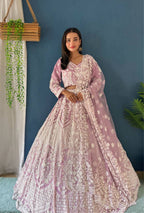 Lehenga Mart Designer Bollywood Style Bridal Lehenga Choli - Light-Purple | Grocsy