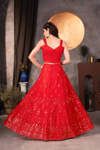 Lehenga Mart Designer Bollywood Style Wedding Wear Lehenga Choli - Red | Grocsy