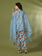 Myshka Women's Multi Printed Cotton Straight Party Kurta Set With Dupatta | Grocsy