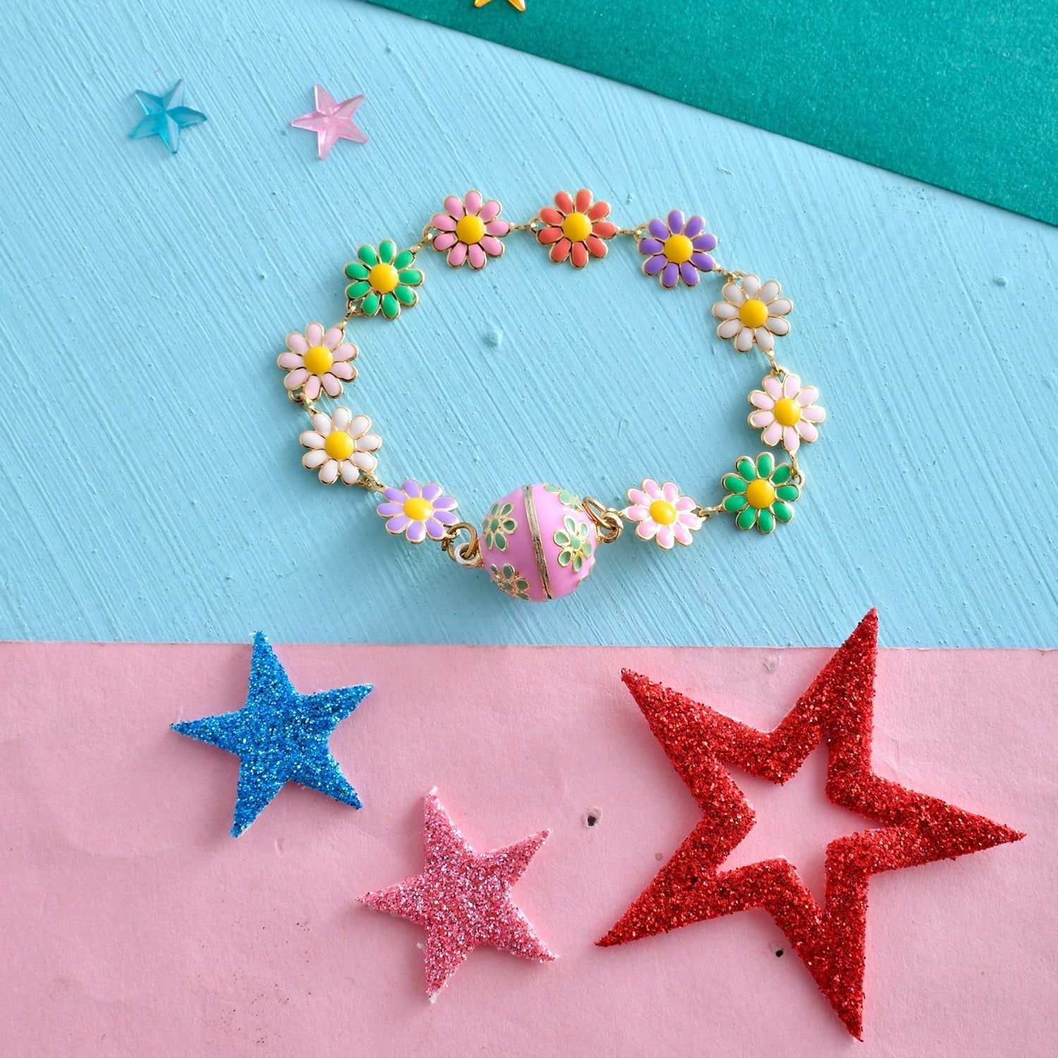 trueBrowns X Voylla Colourful Flowers Kid's Thread Rakhi For Kids | Grocsy
