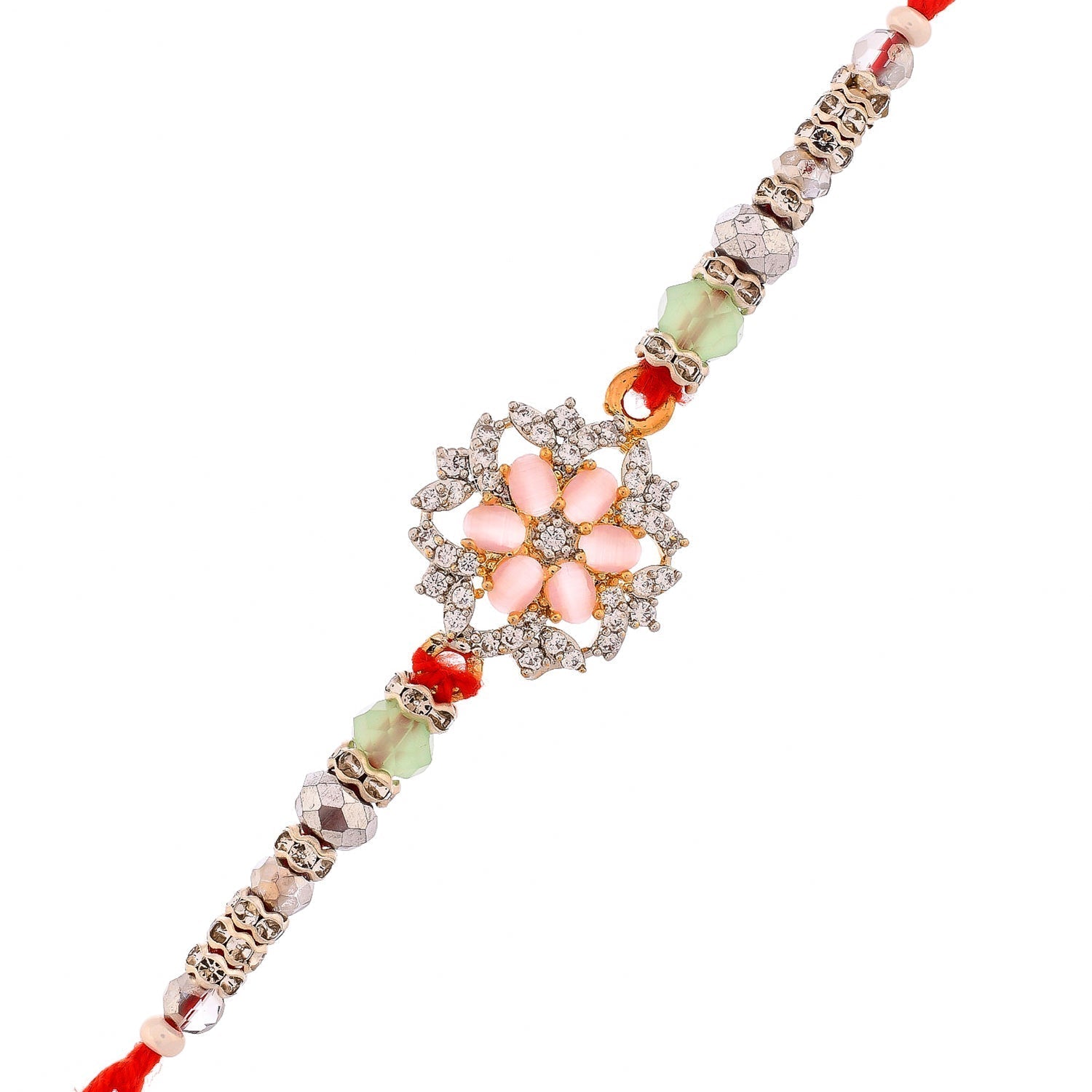 trueBrowns X Voylla Men's American Diamond Red Thread Rakhi For Brother | Grocsy