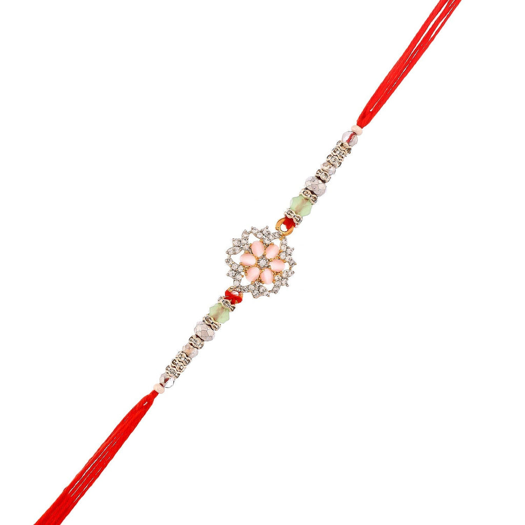 trueBrowns X Voylla Men's American Diamond Red Thread Rakhi For Brother | Grocsy