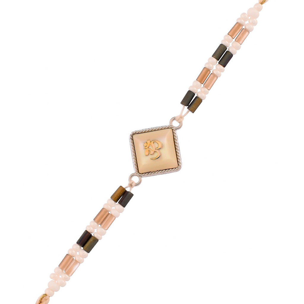 trueBrowns X Voylla Men's Om Beaded Thread Rakhi For Brother | Grocsy