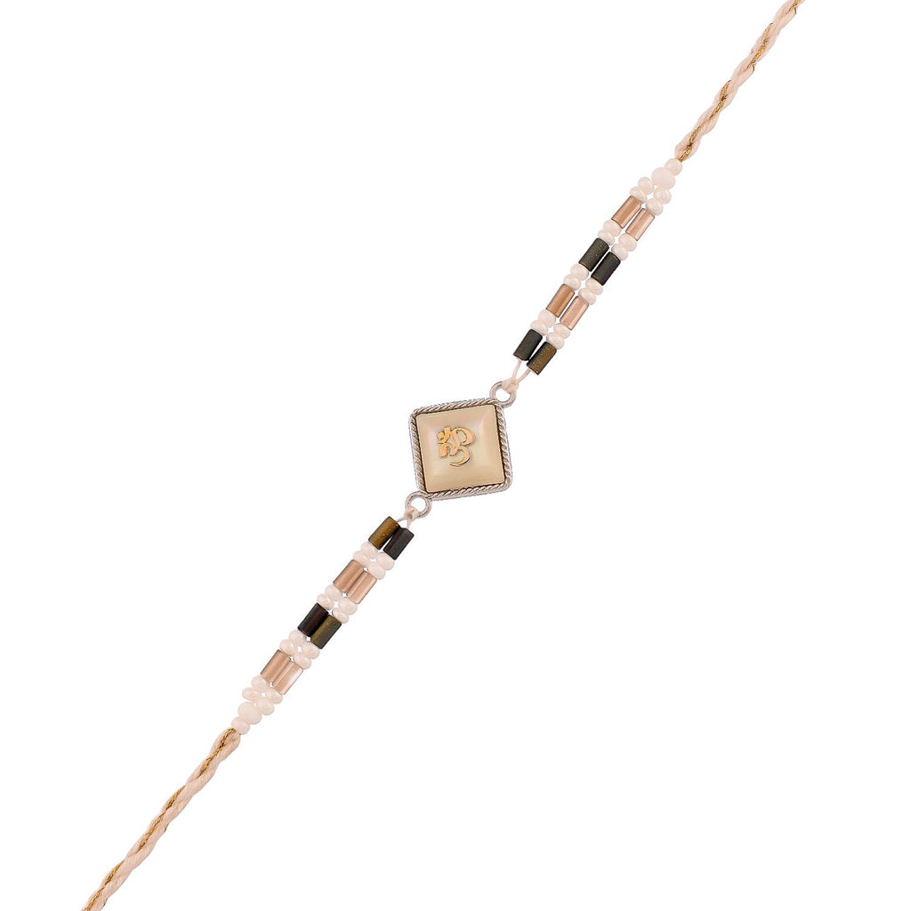 trueBrowns X Voylla Men's Om Beaded Thread Rakhi For Brother | Grocsy