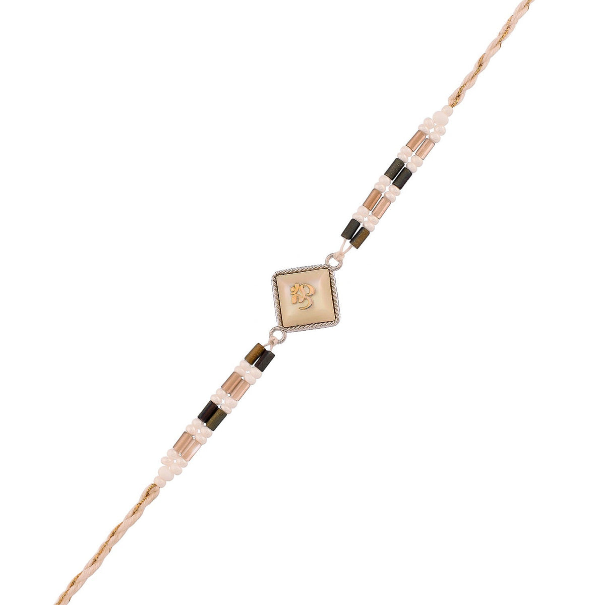 trueBrowns X Voylla Men's Om Beaded Thread Rakhi For Brother | Grocsy