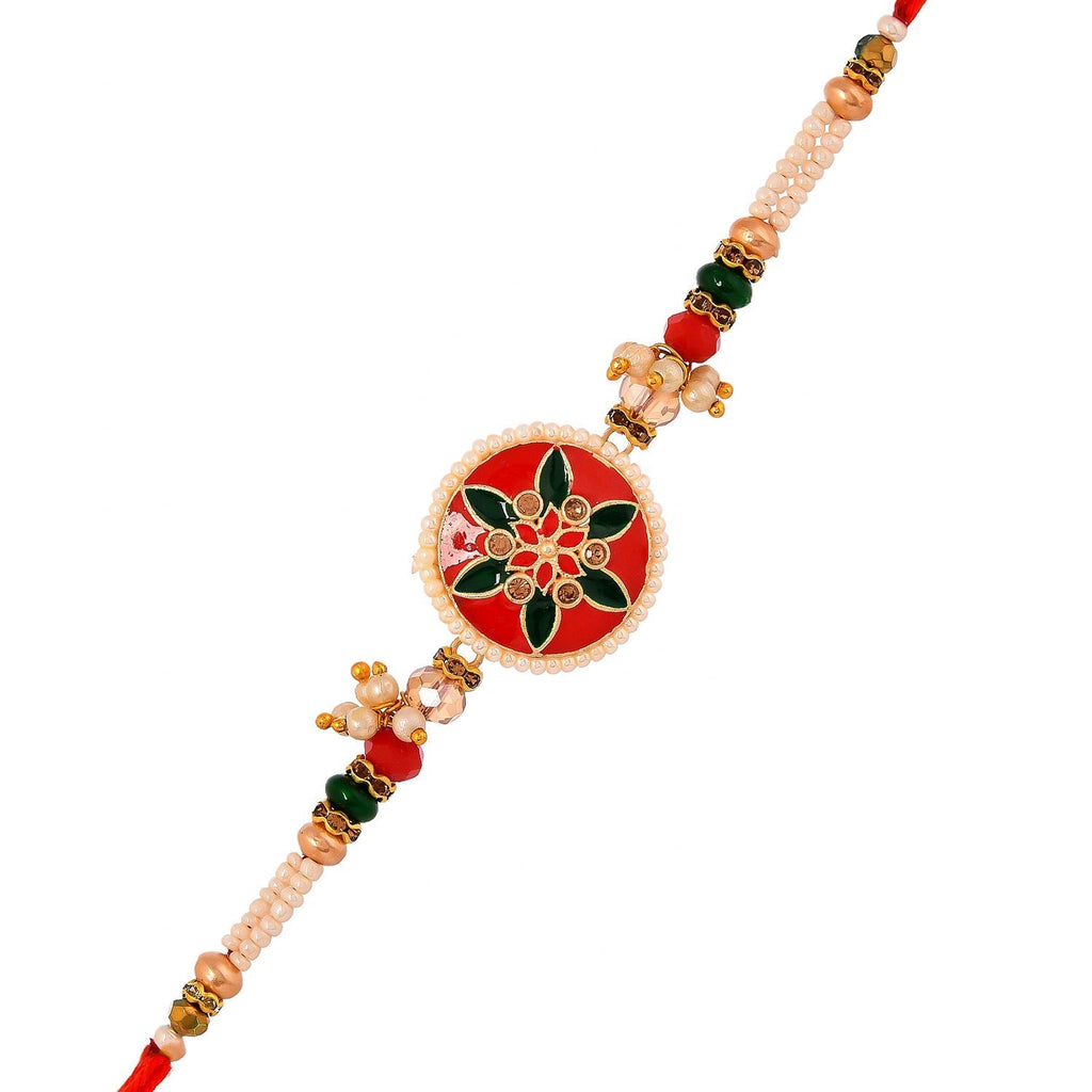 trueBrowns X Voylla Bejewelled And Beaded Men's Thread Rakhi For Brother | Grocsy