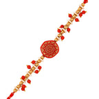 trueBrowns X Voylla Men's Red Enamelled White Pearls Thread Rakhi For Brother | Grocsy