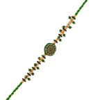 trueBrowns X Voylla Men's Green Enamelled White Pearls Thread Rakhi For Brother | Grocsy