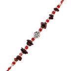 trueBrowns X Voylla Red Beads Bohemian Motif Thread Rakhi For Brother | Grocsy