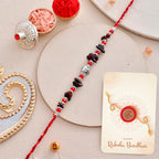 trueBrowns X Voylla Red Beads Bohemian Motif Thread Rakhi For Brother | Grocsy