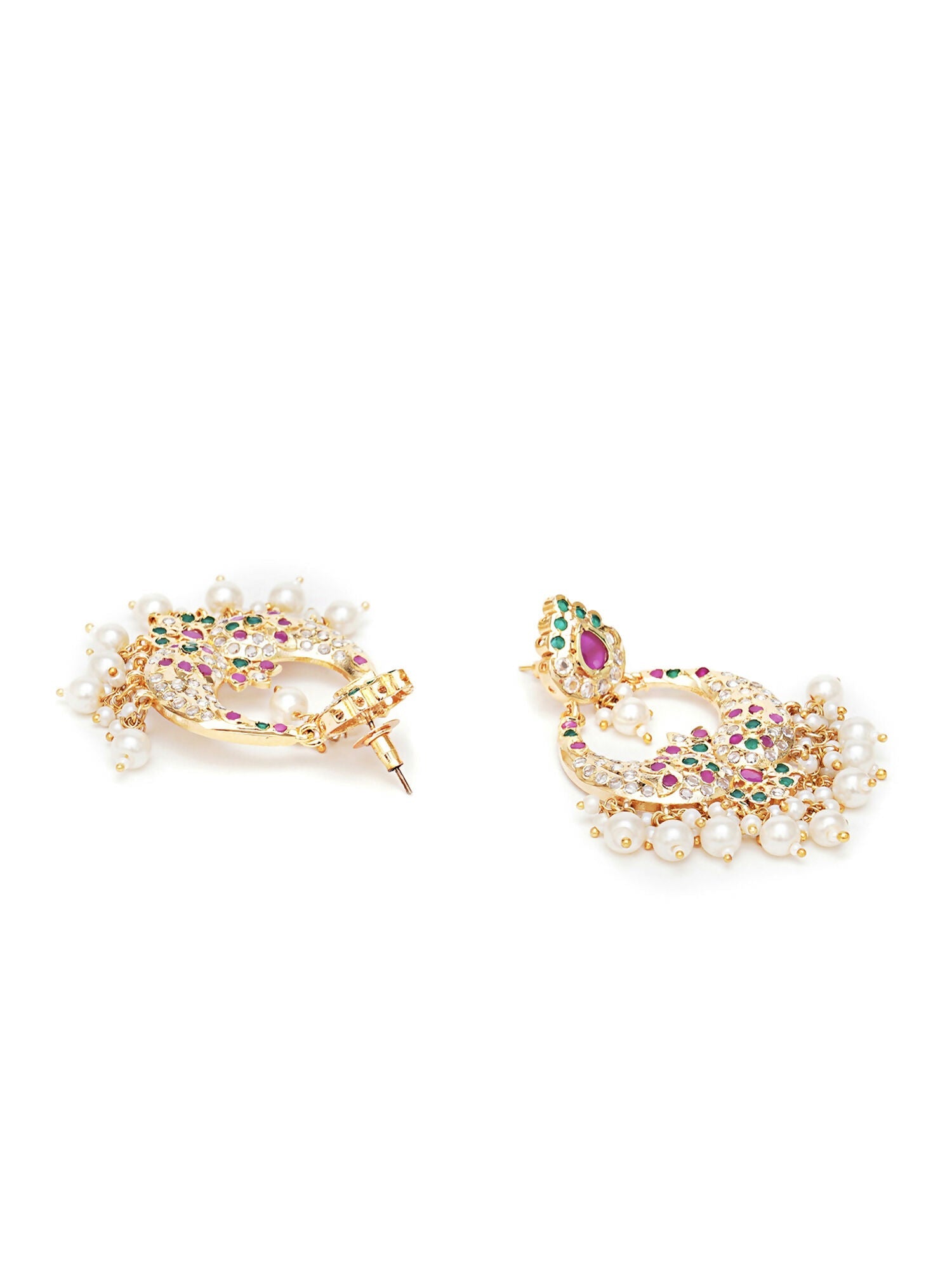 Jadau Earrings (Gold) - Ruby Raang | Grocsy
