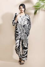 Breathables Nature-Inspired Cotton Co-Ord Set – Hip-Length Kurta & Pants Black | Grocsy
