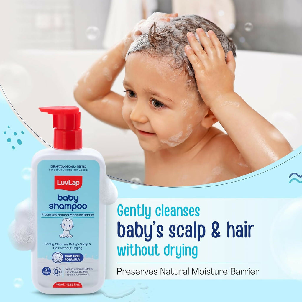 LuvLap Milky Soft Baby Shampoo with Milk Protein, Vitamin E & Coconut Oil, Shea Butter & Chamomile | Grocsy