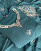 KC Green Ethnic Wear Ready Made Chinon Suit For Women | Grocsy