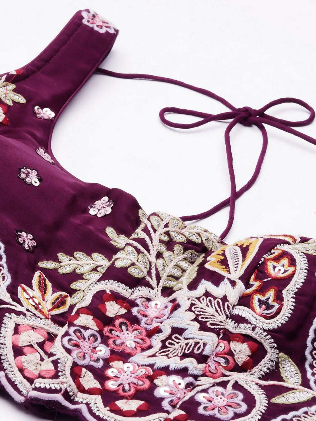 House of Panchhi Burgundy Georgette Sequins and thread embroidery Lehenga choli & Dupatta | Grocsy