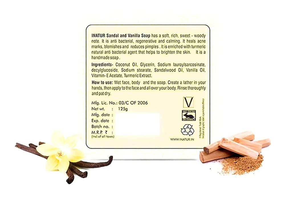 Inatur Sandal and Vanilla Sugar Soap | Grocsy