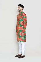 Joban Fashion Green Colored Modal Silk Fabric Kurta With Straight Fit Pant | Grocsy