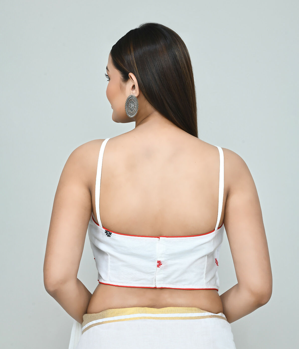 Joban Fashion Women's White Embroidered Stitched Blouse | Grocsy