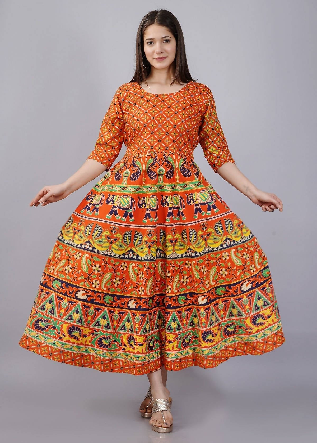 Vamika Multicolor Cotton Printed Party/Casual Wear Kurti (GAM25K) | Grocsy