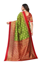 Vamika Green Printed Art Silk Saree | Grocsy
