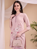 Embroidered Co Ords, Peach - Hiral Fashion | Grocsy
