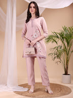 Embroidered Co Ords, Peach - Hiral Fashion | Grocsy