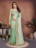Teeya Creation New Trendy Party Wear Soft Silk Saree-Light_Green | Grocsy