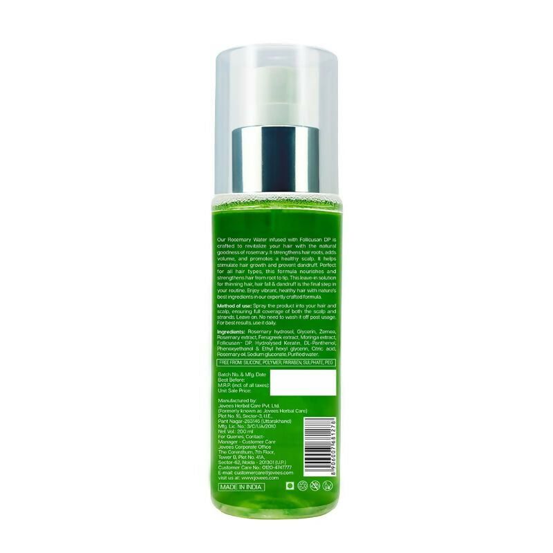 Jovees Herbal Rosemary Water Spray With Follicusan DP | Grocsy