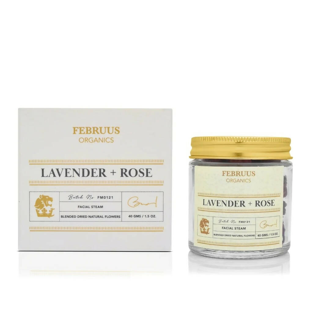 Februus Organics Facial Steam Dried Flower With Extract of Lavender & Rose | Grocsy