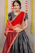 DEIANA'S Beautiful Pure Jari Silk Weaving Lehengha Choli - Black | Grocsy