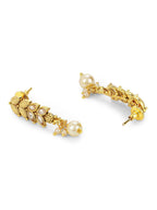 Priyaasi Women Pearls Stones Gold-Polished Leaf Jewellery Set - Swadesiicart