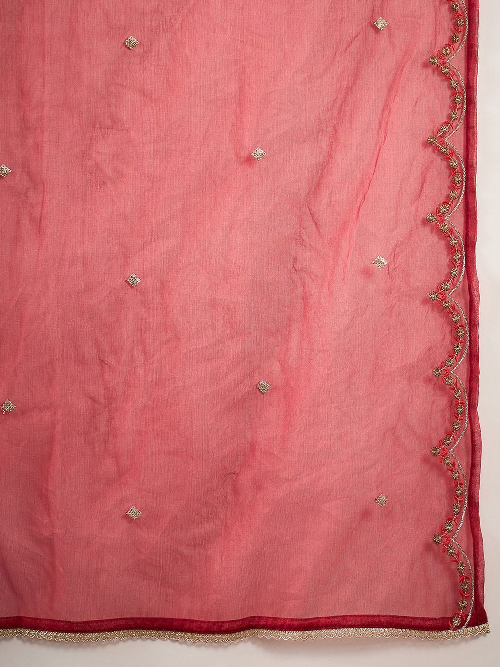 Sangria Embroidered A-Line Kurta & Trousers With Dupatta | Grocsy