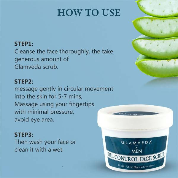 Glamveda Men Oil Control Face Scrub | Grocsy