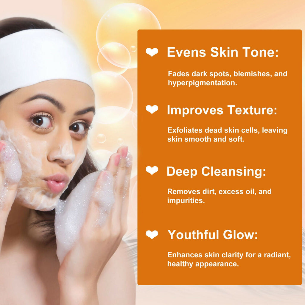 Globus Naturals Glutathione Skin Lightening Soap Enriched with Kojic Acid & Vitamin C, E, Reduces Dark Spots, Wrinkles & Fine Lines | Grocsy