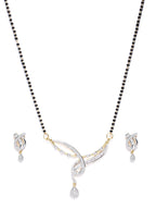Priyaasi Women Dual Toned AD Studded Beautiful Design Traditional Mangalsutra Set - Swadesiicart