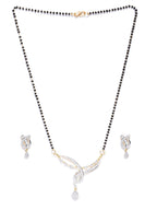Priyaasi Women Dual Toned AD Studded Beautiful Design Traditional Mangalsutra Set - Swadesiicart