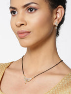 Priyaasi Women Gold-Polished American Diamond Studded Multilayer Design Mangalsutra Set - Swadesiicart