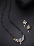 Priyaasi Women Gold-Polished American Diamond Studded Multilayer Design Mangalsutra Set - Noz2Toz