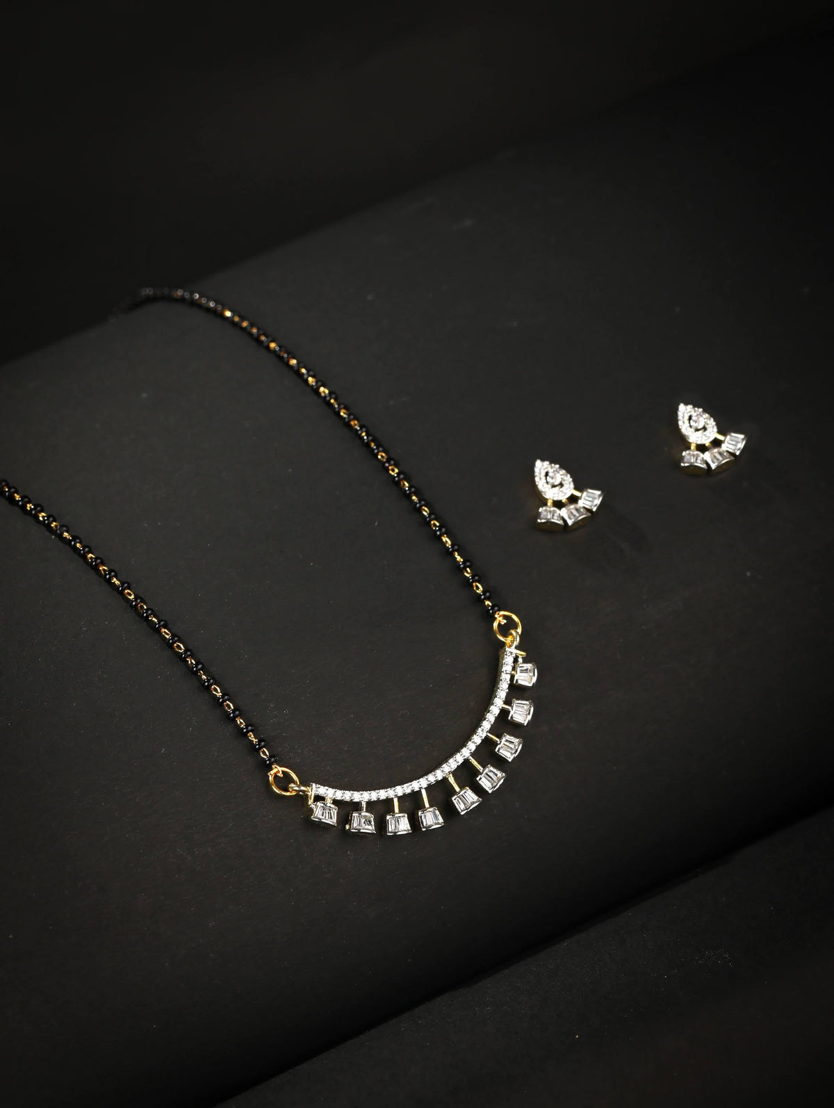 Priyaasi Women American Diamond Gold-Polished Mangalsutra Set - Noz2Toz