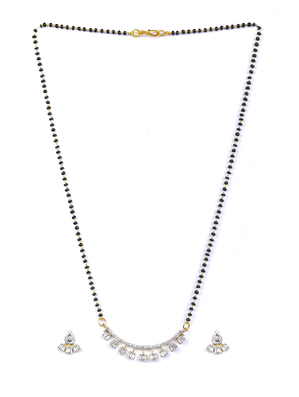 Priyaasi Women American Diamond Gold-Polished Mangalsutra Set - Swadesiicart