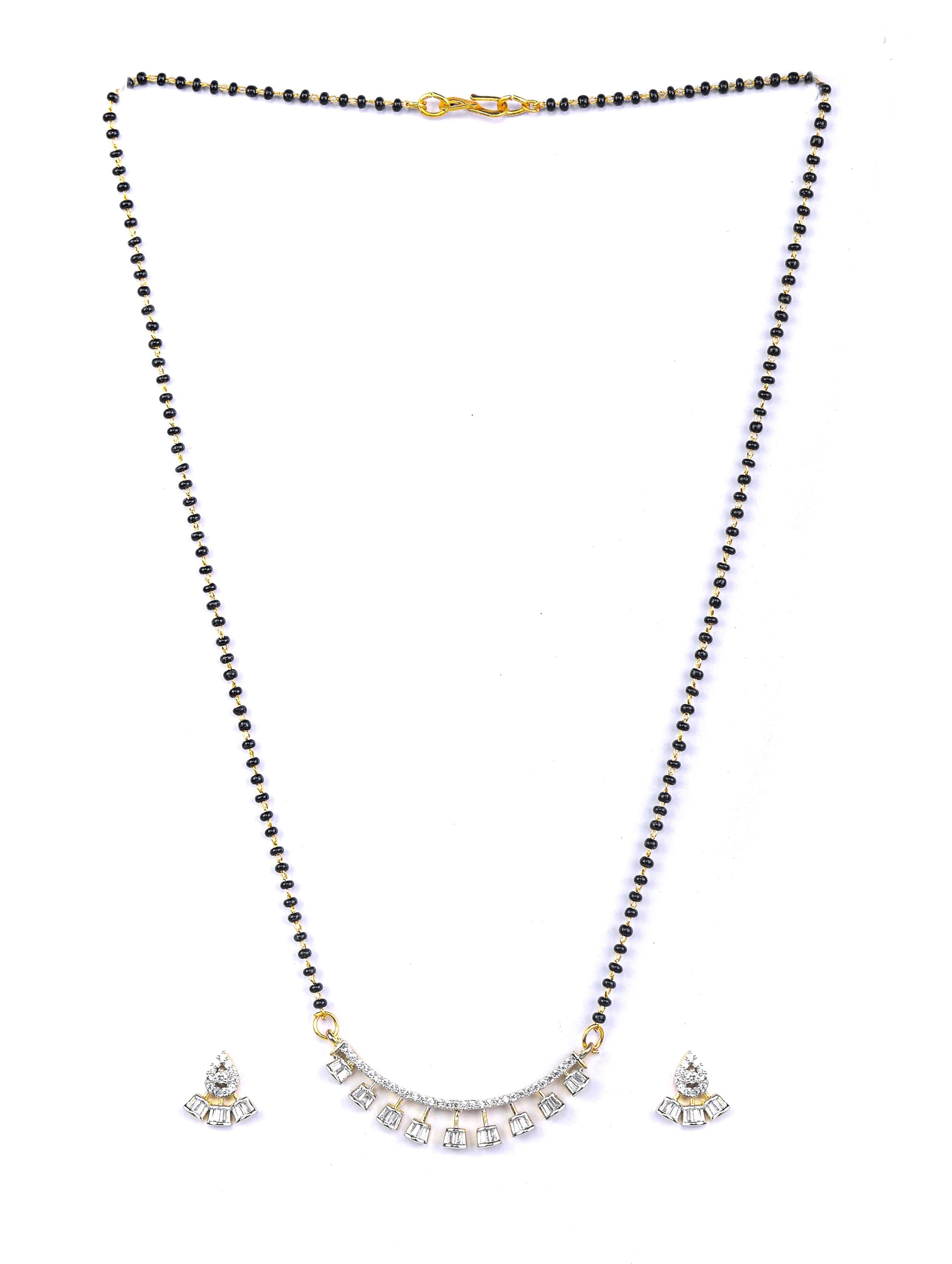 Priyaasi Women American Diamond Gold-Polished Mangalsutra Set - Swadesiicart