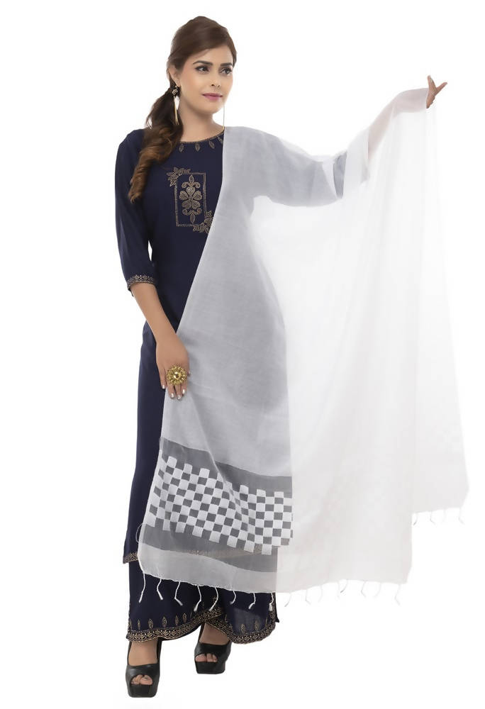 Mominos Fashion White Buta Cut Dupatta | Grocsy