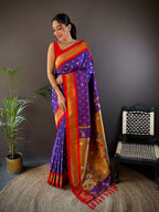 Joban Fashion Red Butti Kanchipuram silk Sarees | Grocsy