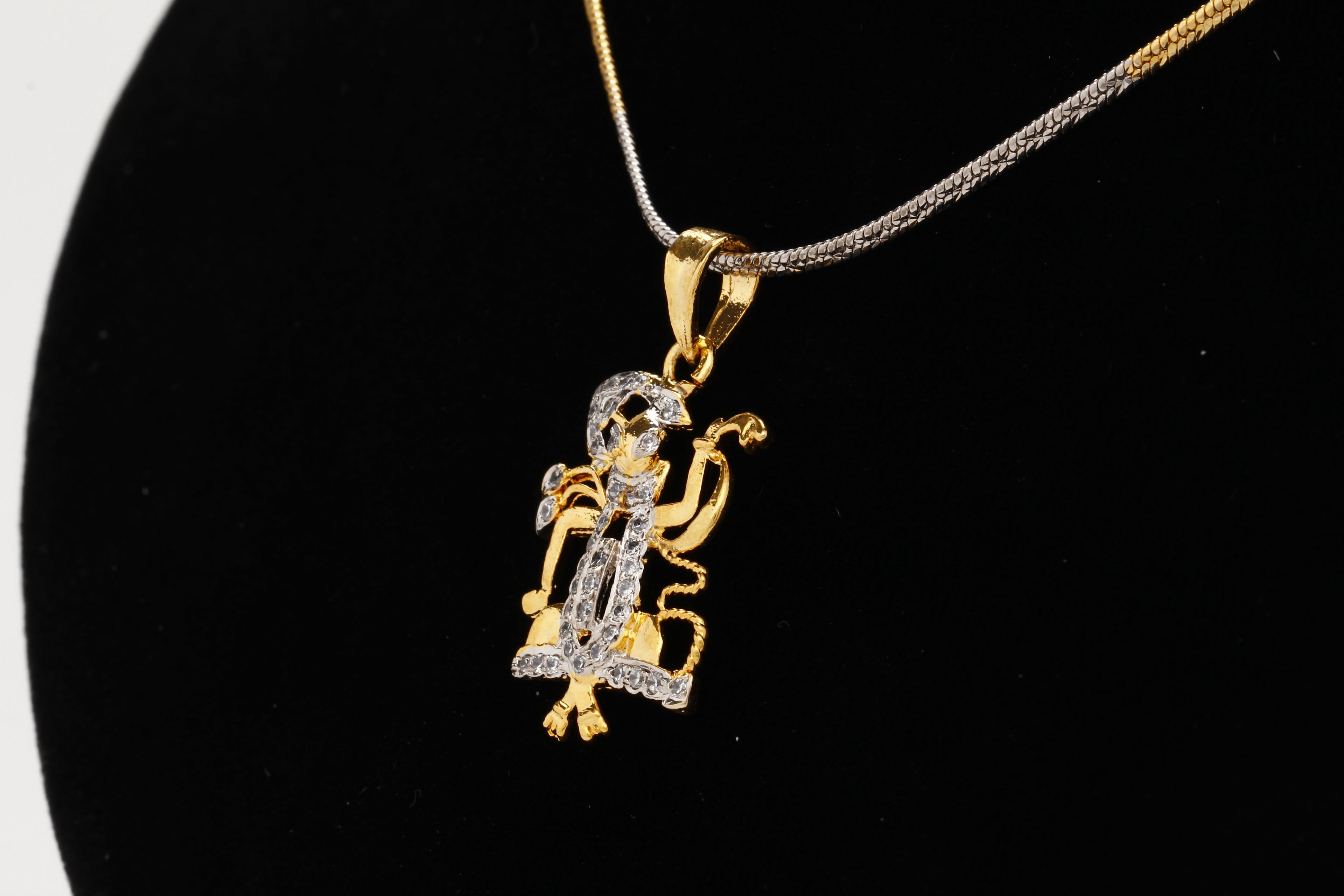 Gold-Polished Alloy Balaji Pendant With Chain - The Pari | Grocsy